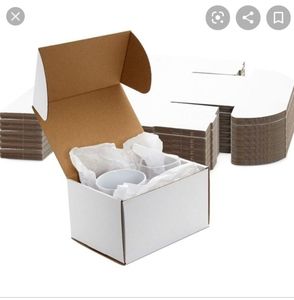 25 White Corrugated Small Mailling Boxes